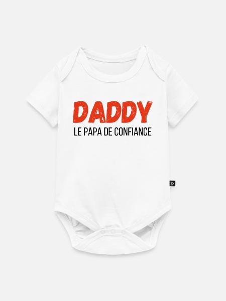 Daddy, der vertraute Papa – Geschenkidee - Baby Premium Kurzarmbody - Weiß