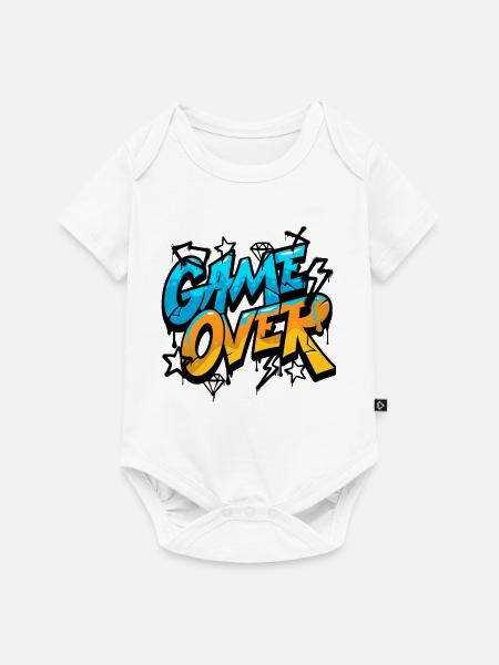 Game Over Graffiti Neon - Baby Premium Kurzarmbody - Weiß