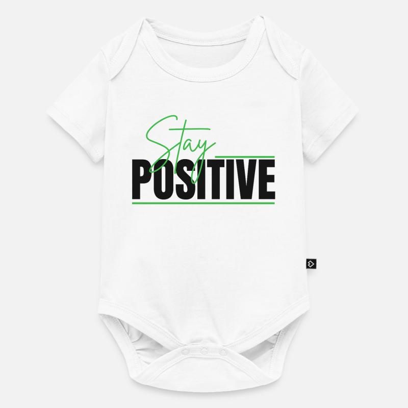 Reste positif : Design typographique - Body à manches courtes Premium Bébé - blanc