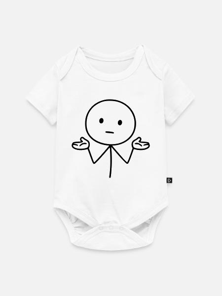 Strichmännchen Schulterzucken Achselzucken - Baby Premium Kurzarmbody - Weiß