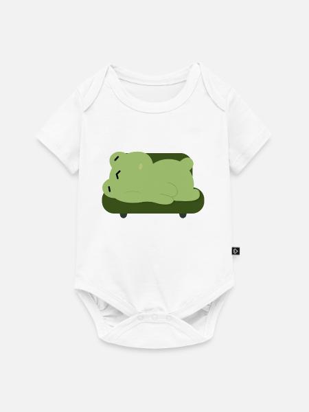 Schlafiger Frosch-Couch-Kumpel - Baby Premium Kurzarmbody - Weiß