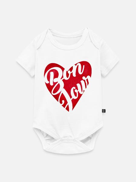 Hallo Rotes Herz – Hallo-Geschenk - Baby Premium Kurzarmbody - Weiß
