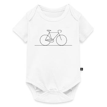 Silhouette moderne d’art de lignes de vélo - Body à manches courtes Premium Bébé - blanc - Devant