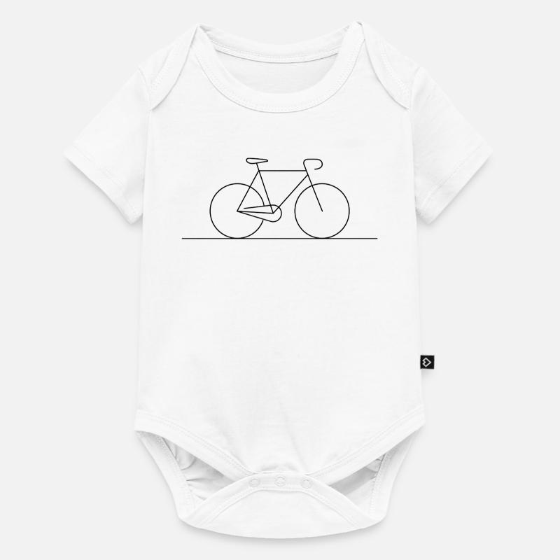 Silhouette moderne d’art de lignes de vélo - Body à manches courtes Premium Bébé - blanc