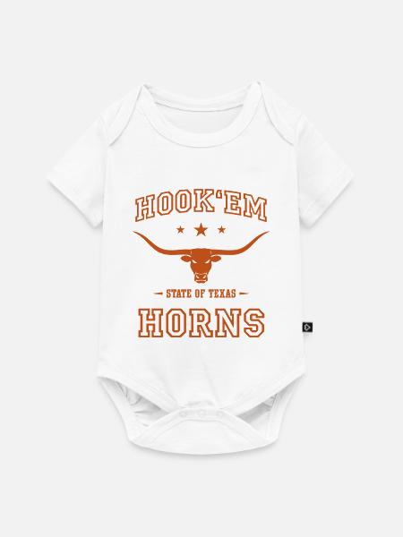 Hook'em Horns Texas Longhorns - Baby Premium Kurzarmbody - Weiß