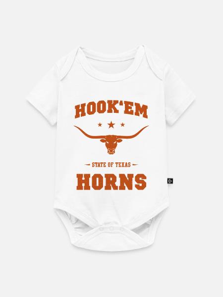 Hook'em Horns Texas Longhorns - Baby Premium Kurzarmbody - Weiß