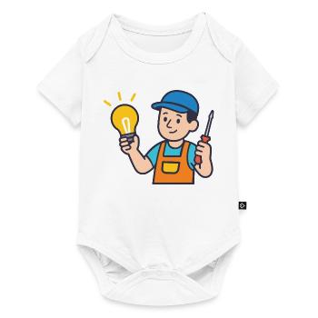 Craftsman with light bulb and screwdriver - Baby Premium short-sleeve bodysuit - white - Front