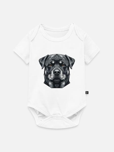 Geometrisches Hundegesicht - Baby Premium Kurzarmbody - Weiß