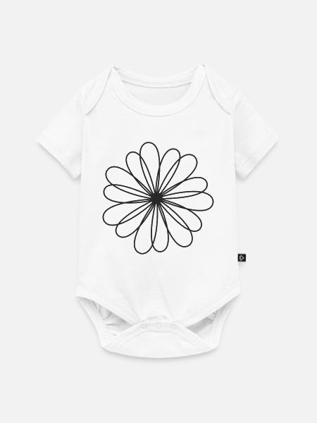 Blüte– Abstraktes Blütenmuster - Baby Premium Kurzarmbody - Weiß