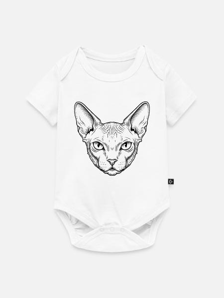 Sphynx Katze - Baby Premium Kurzarmbody - Weiß