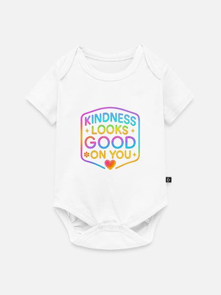 Kindness Neon steht dir gut - Baby Premium Kurzarmbody - Weiß