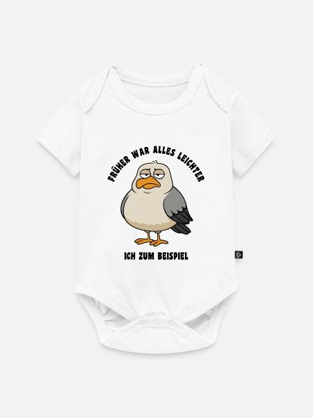 Früher war alles leichter - Möwe Spruch - Baby Premium Kurzarmbody - Weiß
