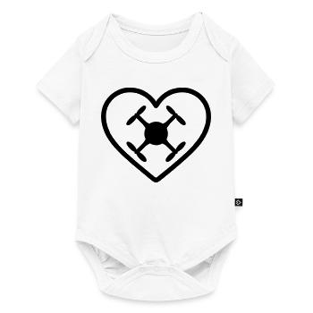 Heart Drone Quadcopter - Baby Premium short-sleeve bodysuit - white - Front