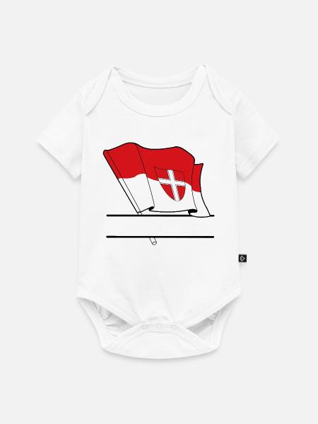 Wien-Flaggen-Namensraum - Baby Premium Kurzarmbody - Weiß