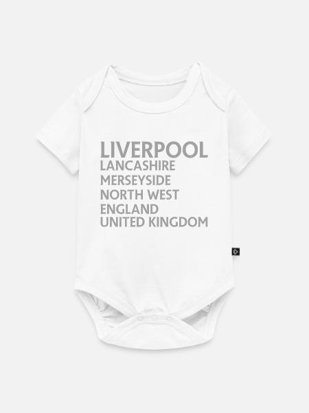 Liverpool – England Textdesign - Baby Premium Kurzarmbody - Weiß