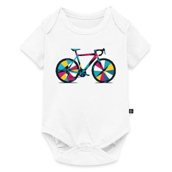 Colorful Geometric Bike - Baby Premium short-sleeve bodysuit - white - Front