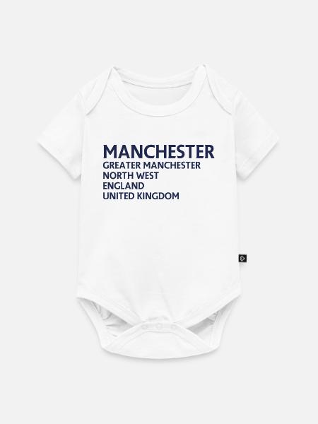 Manchester – England Lyric Design - Baby Premium Kurzarmbody - Weiß
