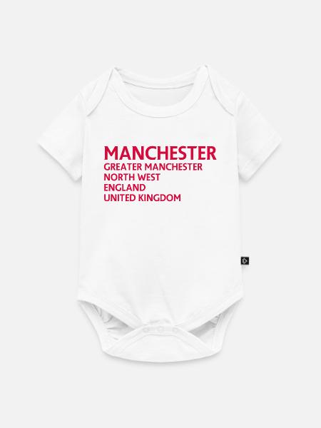 Manchester – England Lyric Design - Baby Premium Kurzarmbody - Weiß