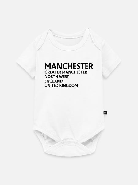 Manchester – England Lyric Design - Baby Premium Kurzarmbody - Weiß