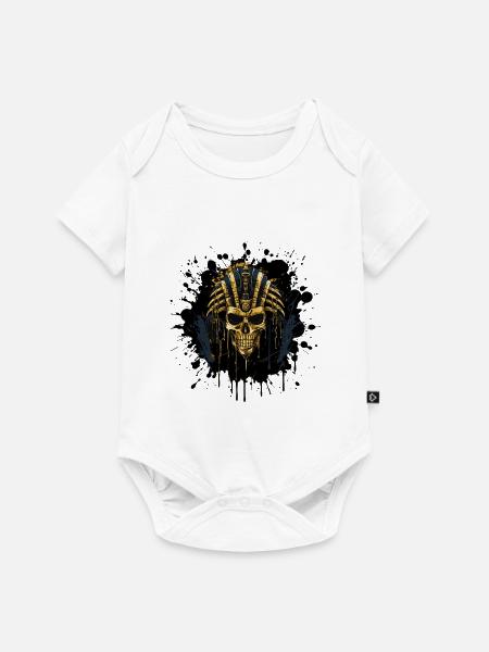 Goldener Schädel Pharao - Baby Premium Kurzarmbody - Weiß