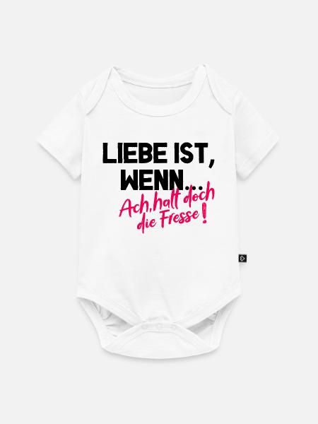 Ach halt doch die Fresse – Fun Shirt - Baby Premium Kurzarmbody - Weiß