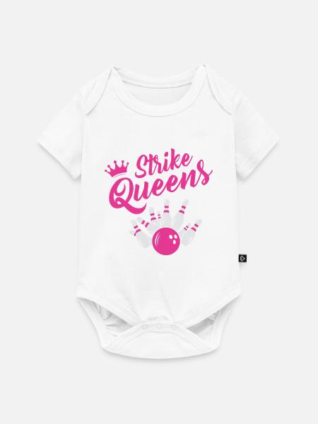 Strike Queens Bowling Team Design - Baby Premium Kurzarmbody - Weiß