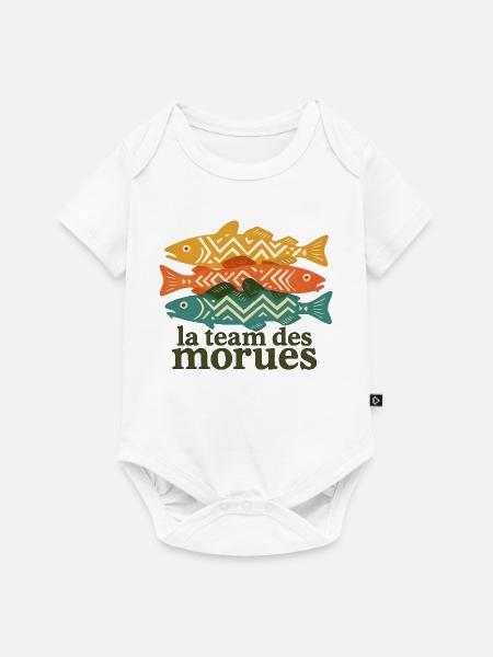 Trikolores geometrisches Kabeljau - Baby Premium Kurzarmbody - Weiß