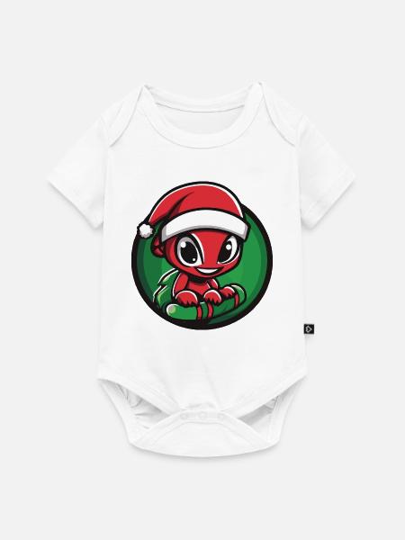 Ameise mit Santa-Hut - Baby Premium Kurzarmbody - Weiß