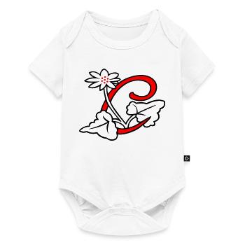 Buchstabe C - Baby Premium Kurzarmbody - Weiß - Vorne