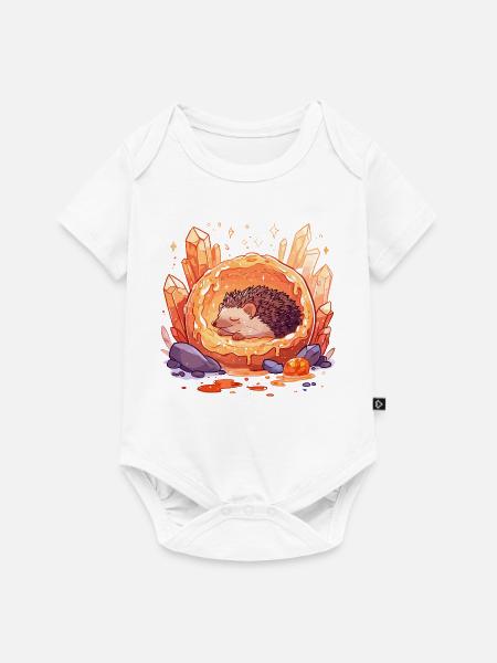 Igel im Kristallorb - Baby Premium Kurzarmbody - Weiß