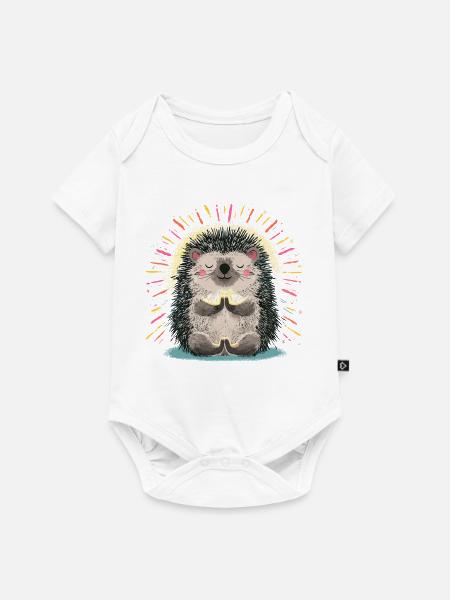 Zen Igel Meditations Igel - Baby Premium Kurzarmbody - Weiß