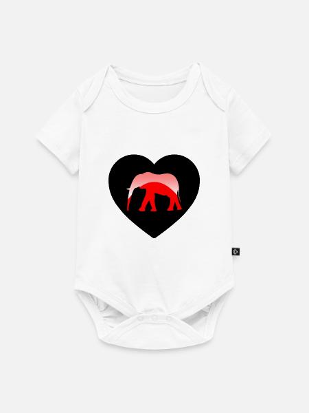 Elefant - Baby Premium Kurzarmbody - Weiß