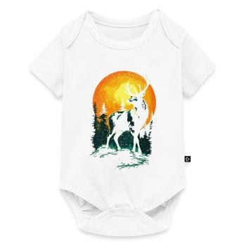 Hirsch, Wald, Natur, Wildnis, Outdoor, Tier - Baby Premium Kurzarmbody - Weiß - Vorne
