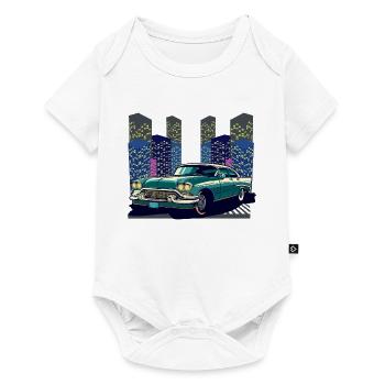 Soirée néon de runabout urbain vintage - Body à manches courtes Premium Bébé - blanc - Devant