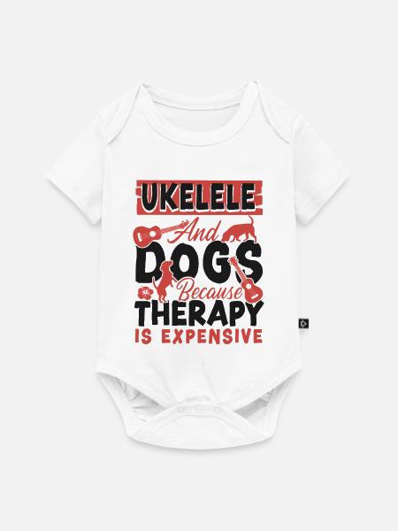 Hawaiian Ukulele Uke Dog Ukulele - Baby Premium Kurzarmbody - Weiß
