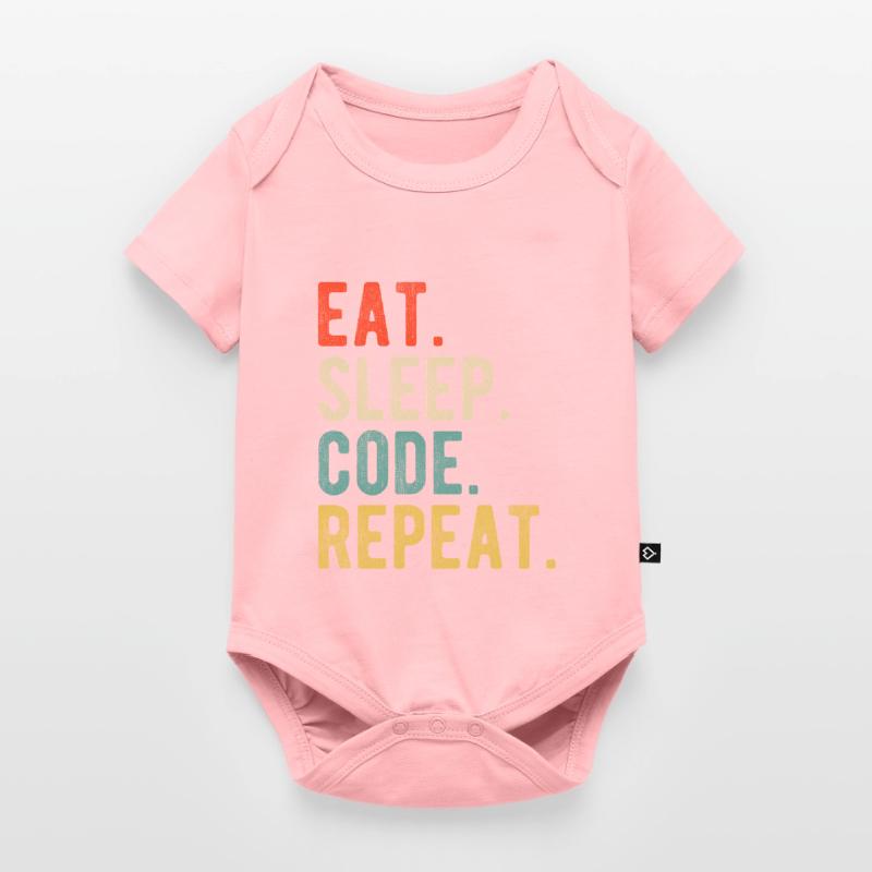 Eat Sleep Code Repeat Programmer Nerd Retro Baby Premium short-sleeve bodysuit