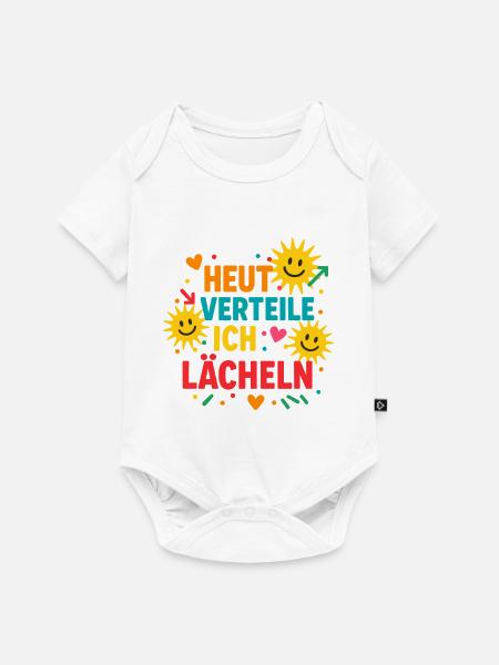 heute verteile ich lächeln, gute laune - Baby Premium Kurzarmbody - Weiß