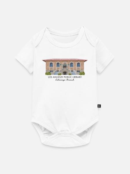 Los Angeles Öffentliche Bibliothek, handgezeichnet - Baby Premium Kurzarmbody - Weiß
