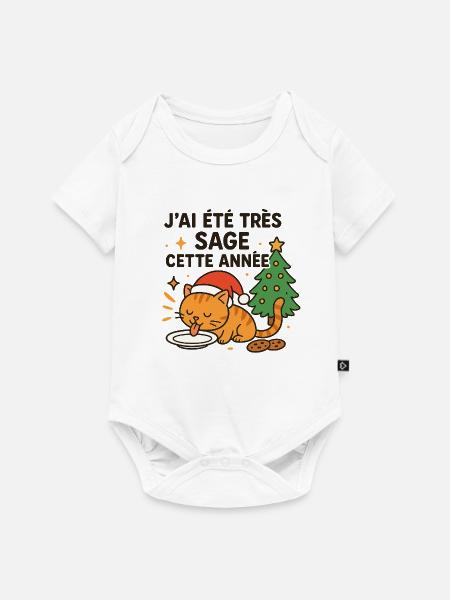 Weise und Gourmet-Weihnachtskatze - Baby Premium Kurzarmbody - Weiß