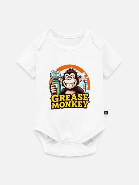 GreaseMonkey Retro-Kraftstoffpumpe - Baby Premium Kurzarmbody - Weiß