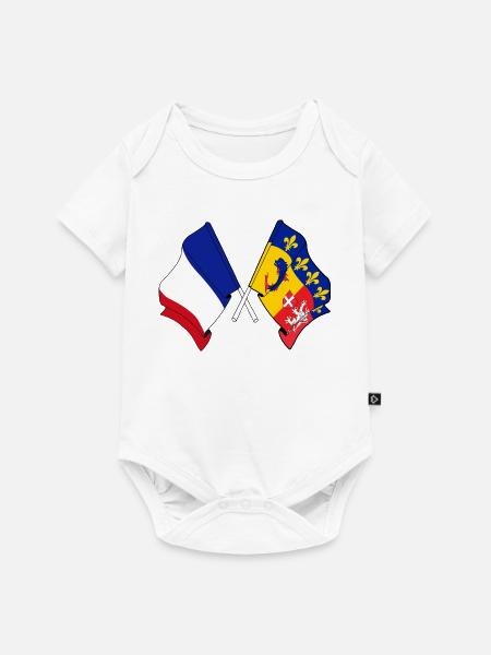 Rhône-Alpes-Herzfrequenz FR - Baby Premium Kurzarmbody - Weiß