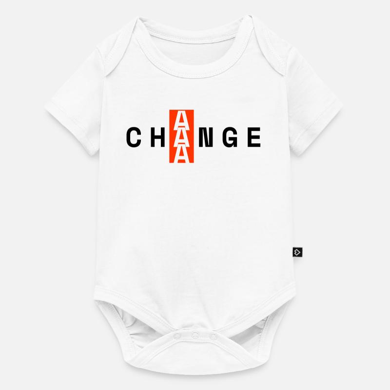 CHANGEMENT – Conception minimale - Body à manches courtes Premium Bébé - blanc