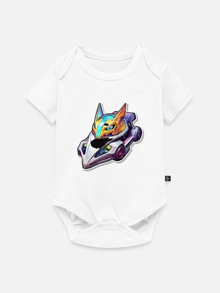 Neon Rennhelm Drachenstil - Baby Premium Kurzarmbody - Weiß