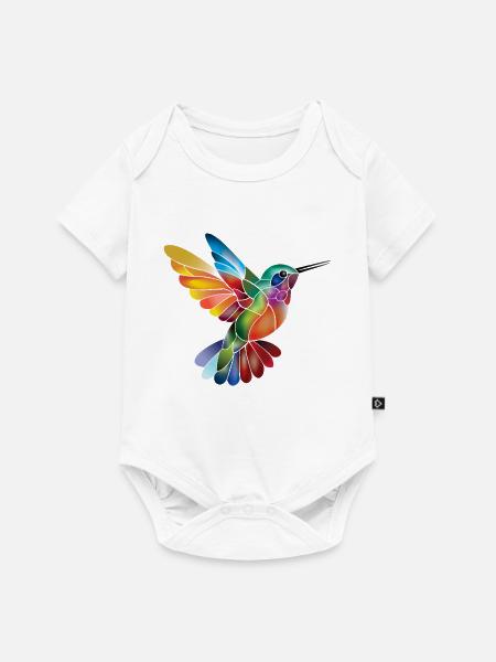 Mosaikkolibris in Farben - Baby Premium Kurzarmbody - Weiß