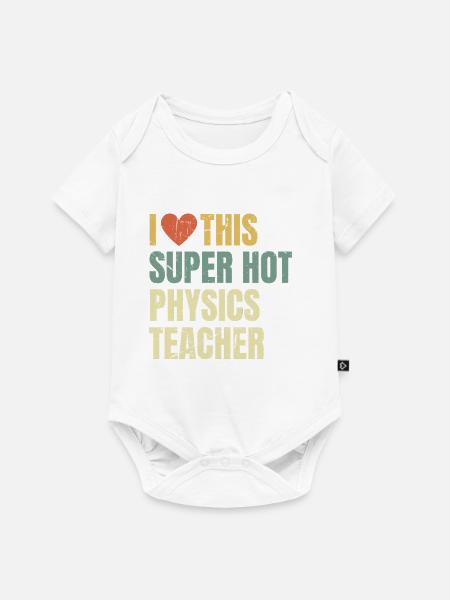 Ich liebe diesen superheißen Physiklehrer-Retro - Baby Premium Kurzarmbody - Weiß