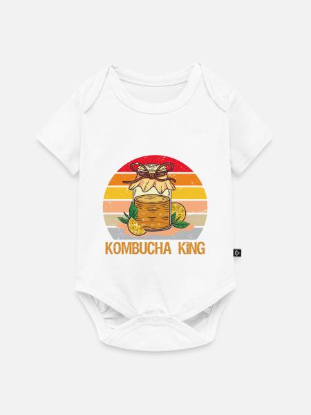 Kombucha King - Baby Premium Kurzarmbody - Weiß