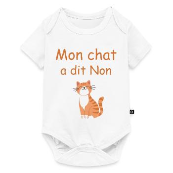 Mon chat a dit Non - sourire félin - Body à manches courtes Premium Bébé - blanc - Devant