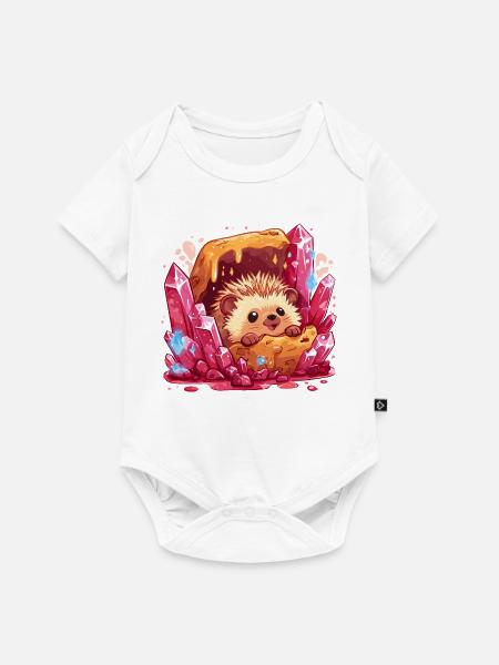 Igel im Kristallhonig Nest - Baby Premium Kurzarmbody - Weiß