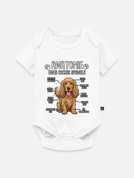 Cocker Spaniel: Die wahre Anatomie - Baby Premium Kurzarmbody - Weiß