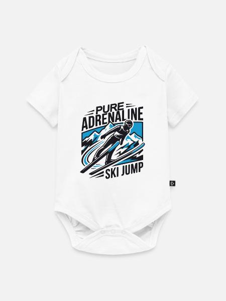 Skispringer Skispringen Wintersport - Baby Premium Kurzarmbody - Weiß